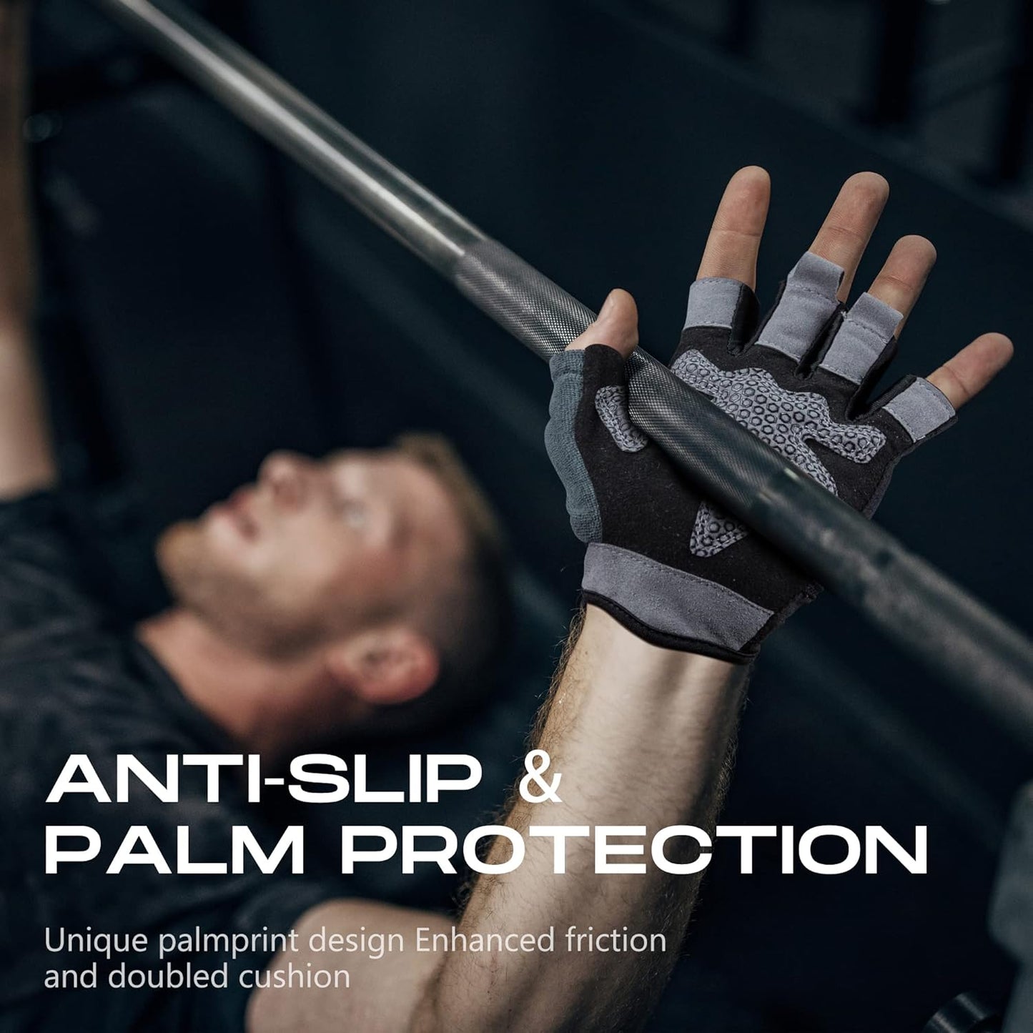 LIFECT Essential Breathable Workout Gloves, Weight Lifting Fingerless Gym Exercise Gloves with Curved Open Back, for Powerlifting, Women and Men
