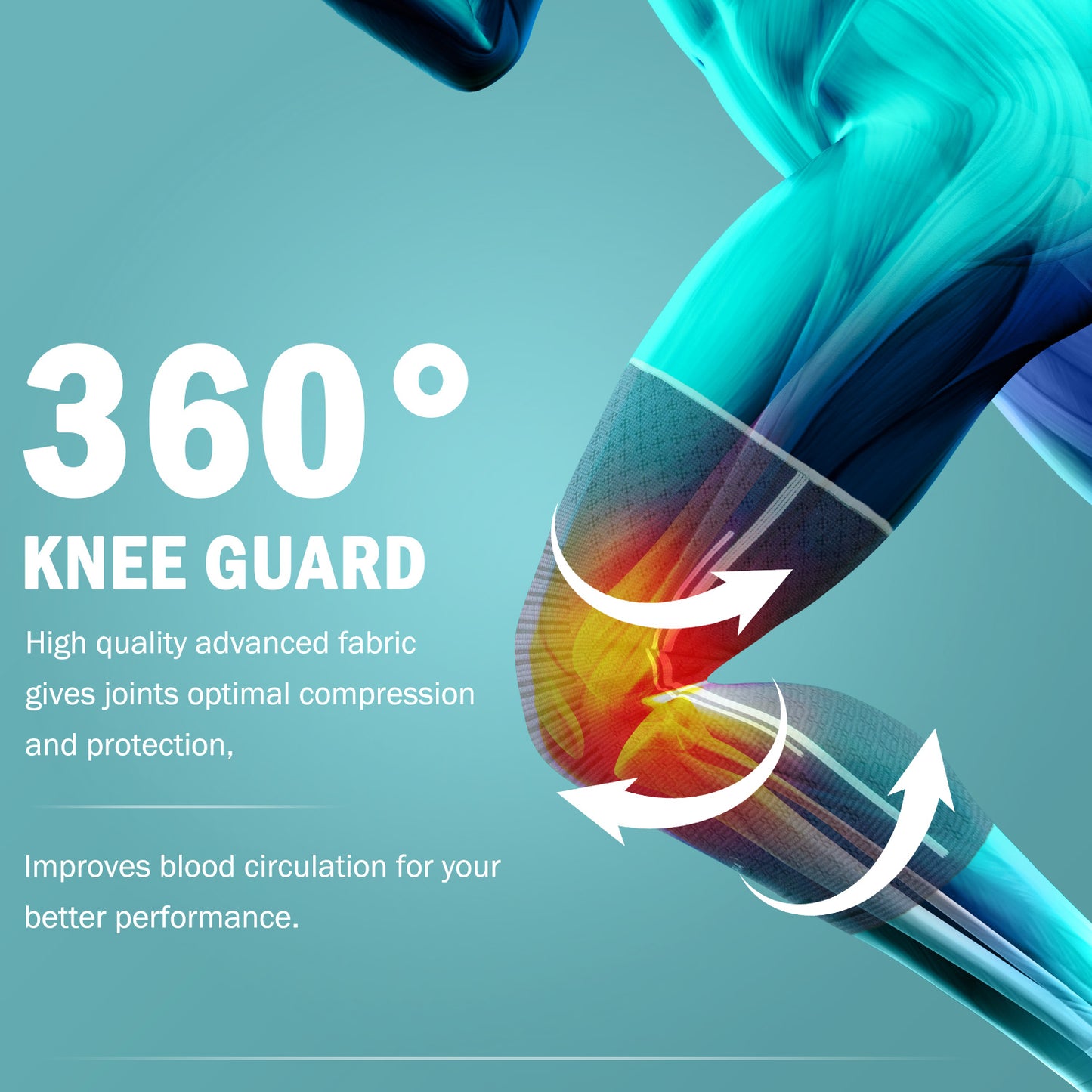 Knee Brace for Knee Pain, Knee Compression Sleeve Support 2 Pack, Blue