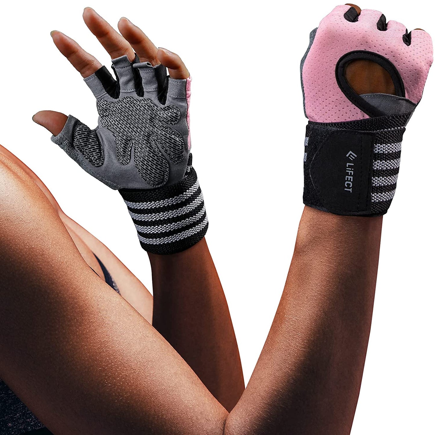 LIFECT Workout Gloves with Wrist Support for Men & Women