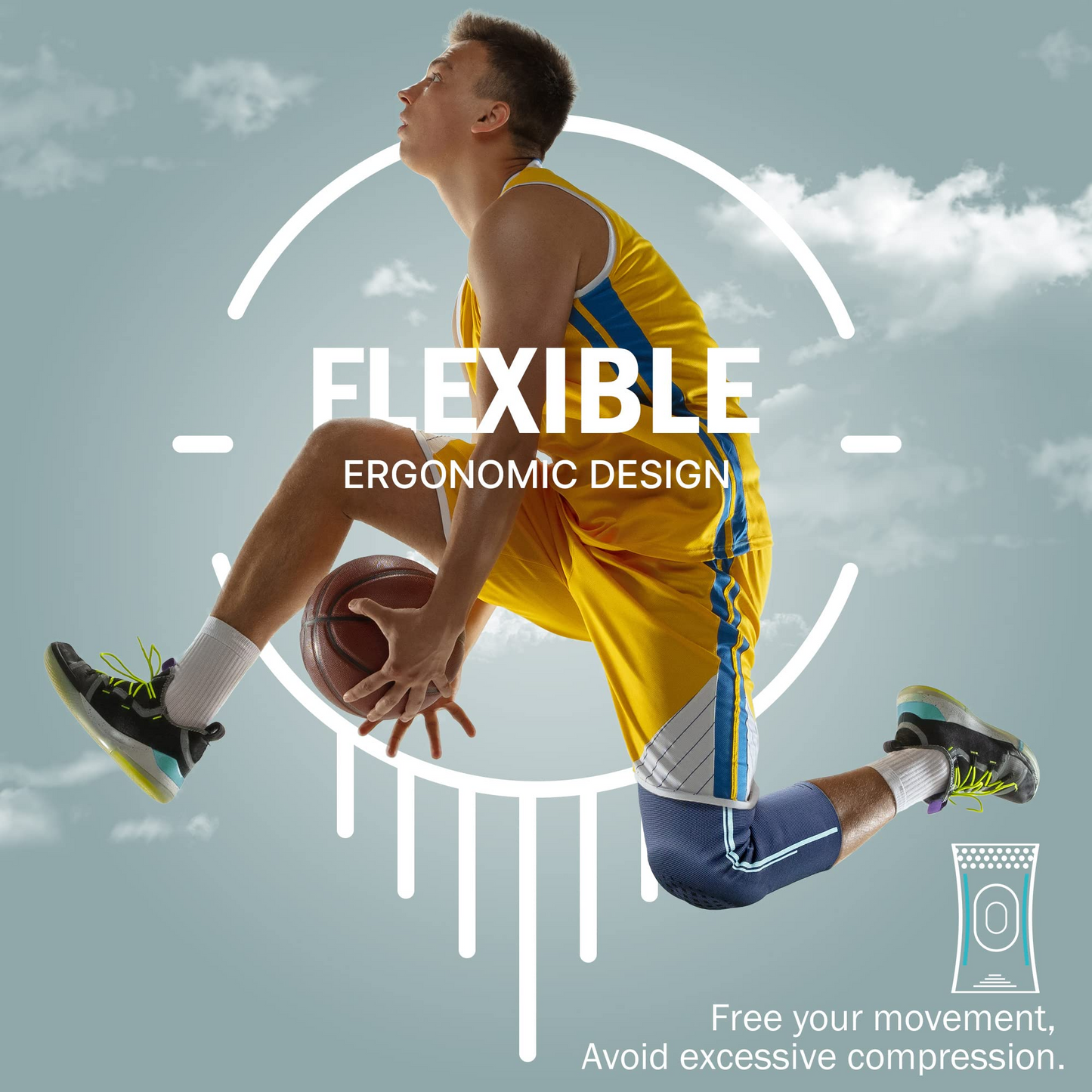 Knee Brace with Patella Gel (Updated) for Women&Men, Blue